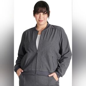 Cherokee Medical Uniforms Women's Gray Bomber Jacket 2XL Like New